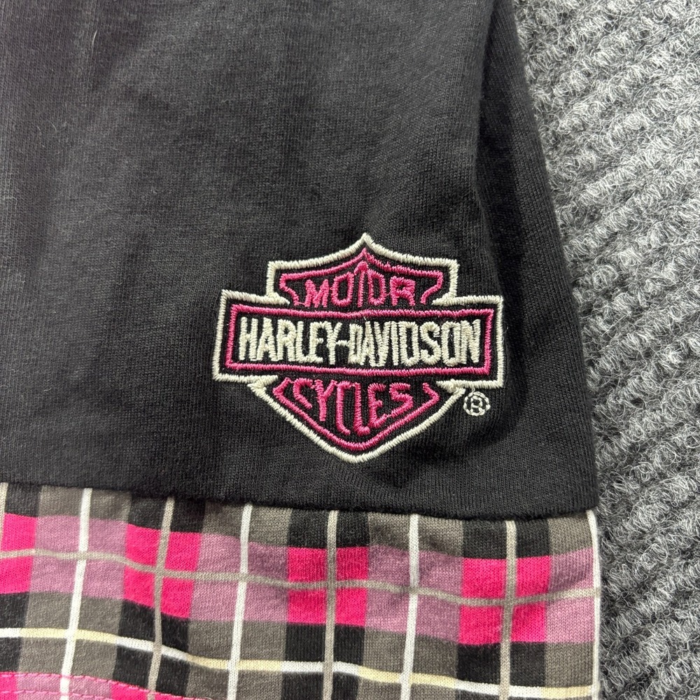 Harley Davidson Baseball T V Neck Shirt Women XL Pink Embroidered Charleston SC - Picture 6 of 13